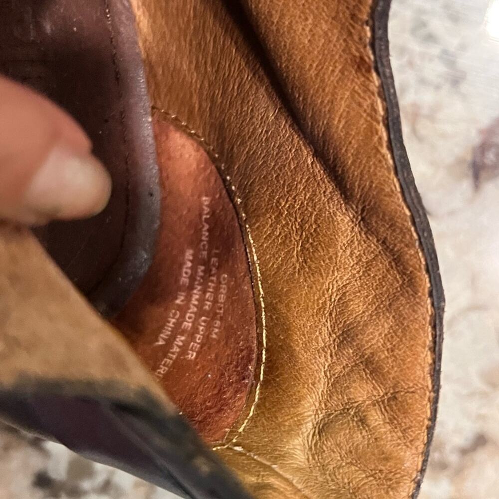 Nicole Brown Leather Almond Toe Heeled Booties Womens Size 6 Western Classic - Picture 6 of 7